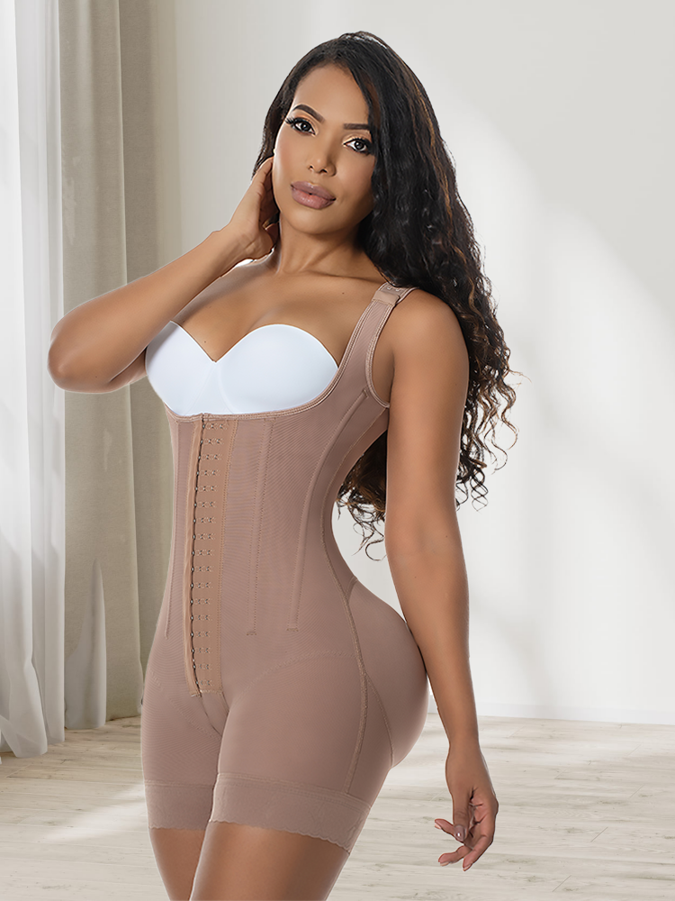 High Double Compression Garment Hook And Eye Closure Adjustable Bodysuit