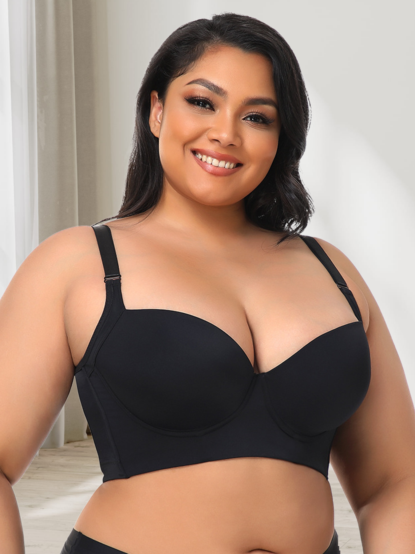 Large Size Glossy Gather and Close the Breasts Anti-sagging With Steel Ring Bra