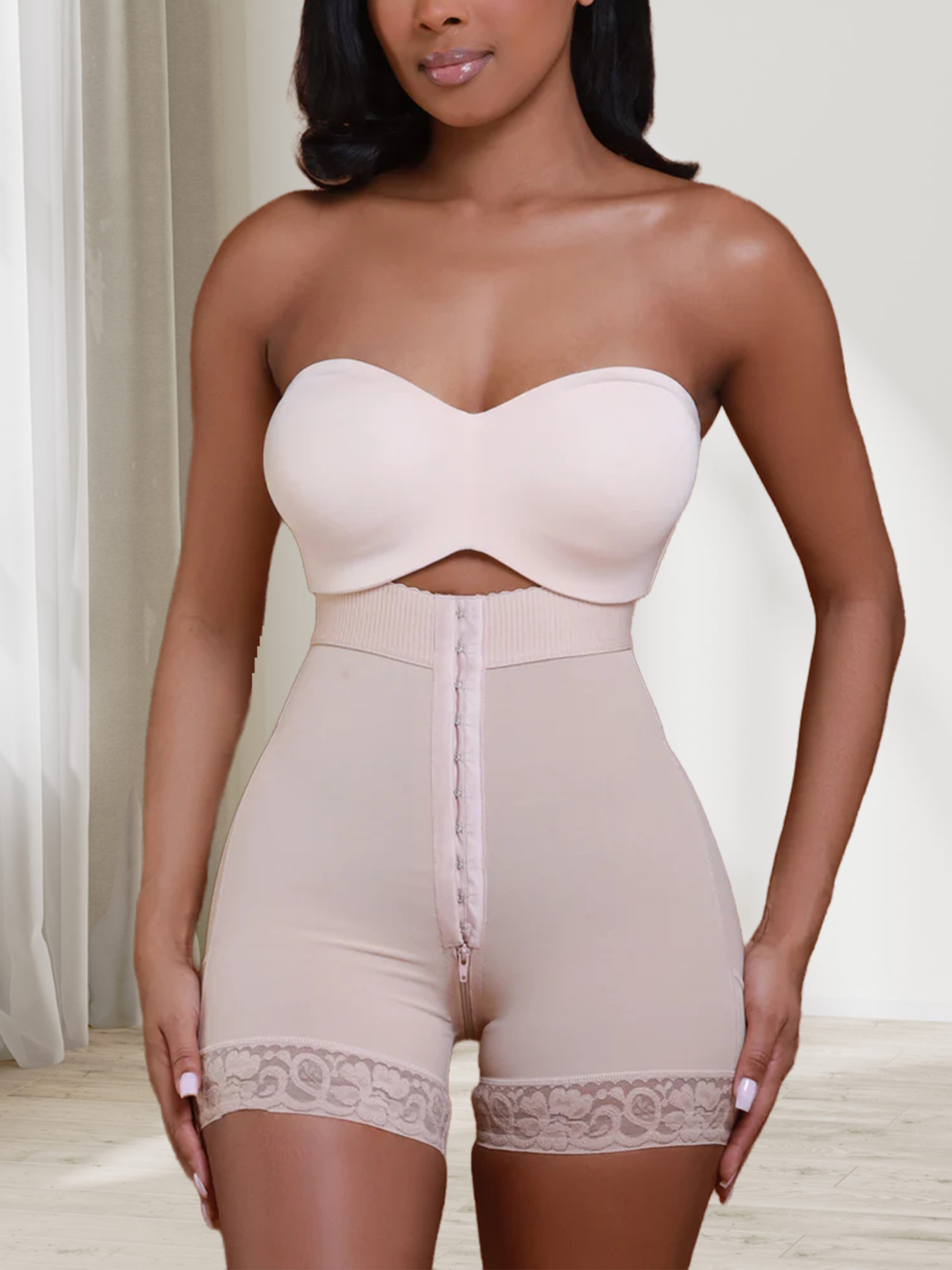 High Waisted Lift Pants With Zipper Skinny Butt Lifter Shapewear Short