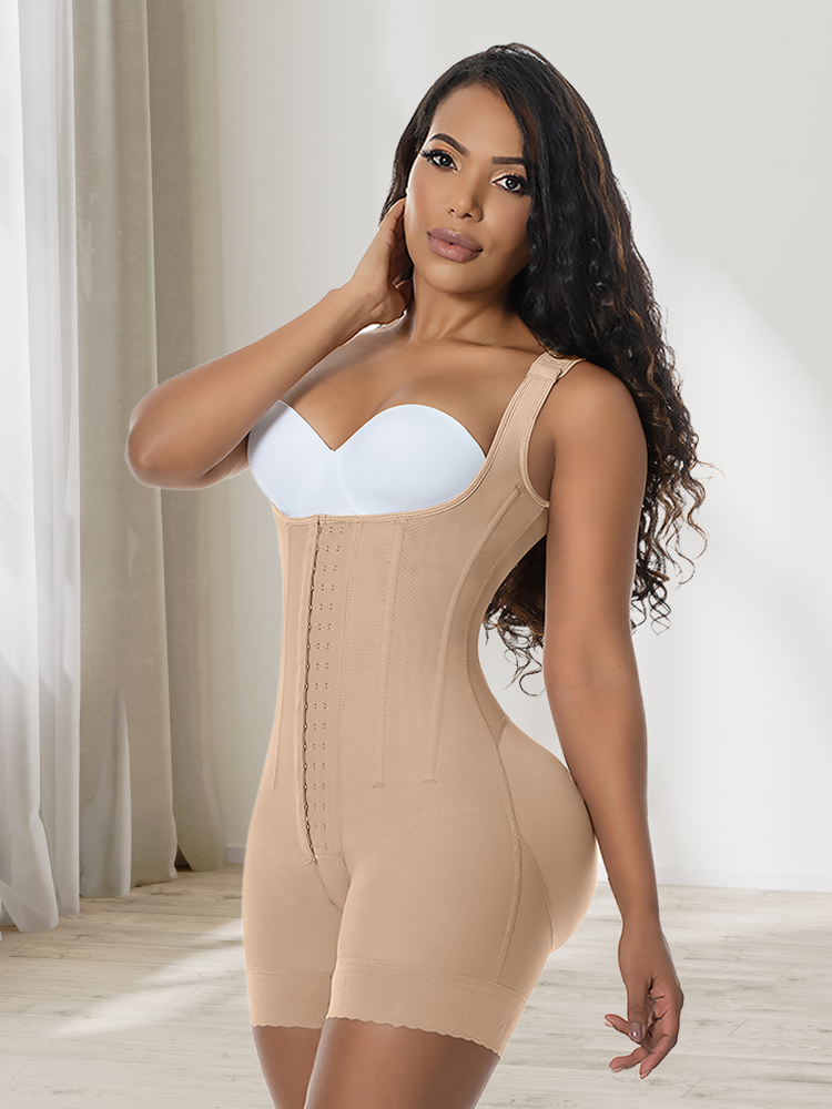 High Double Compression Garment Hook And Eye Closure Adjustable Bodysuit