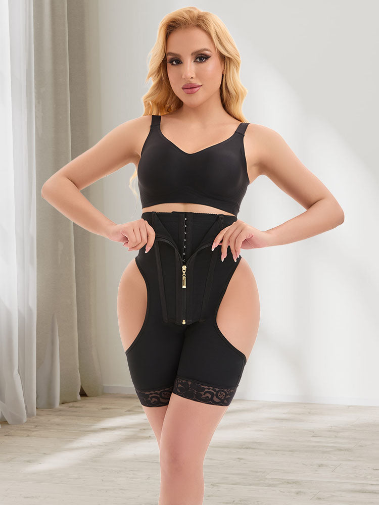 Compression Adjustable Hooks High Waist Tummy Control Hip Enhancer Shorts Shapewear