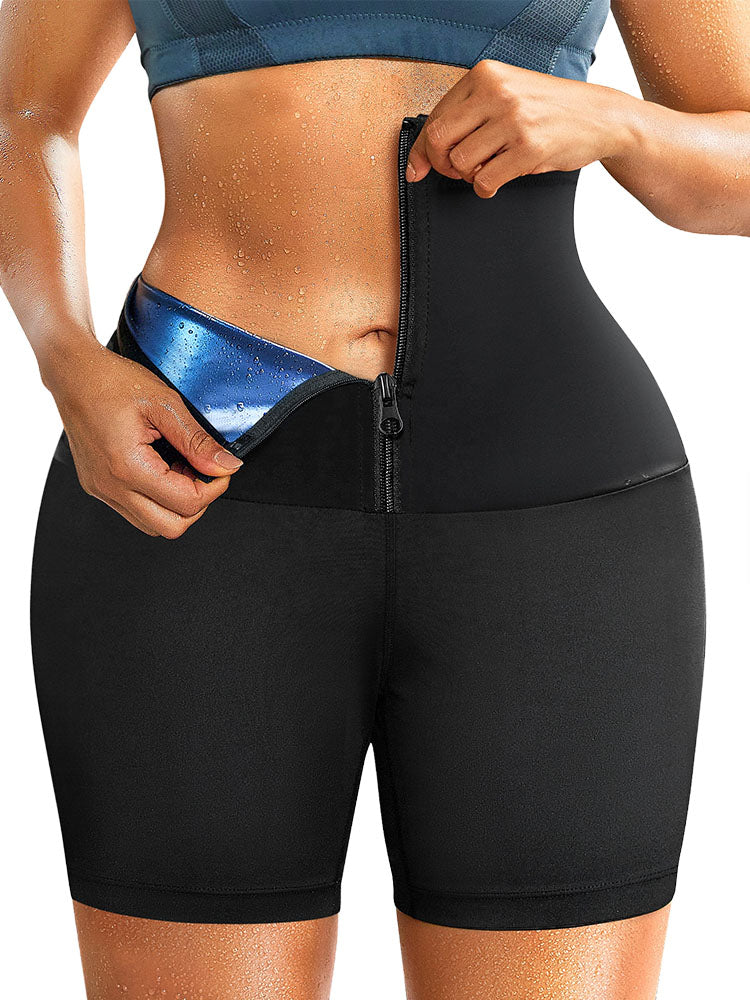 Sauna Sweat Shorts for Women Work Out High Waisted Thermo Waist Trainer Slimming Leggings Body Shaper Butt Lifter Pants
