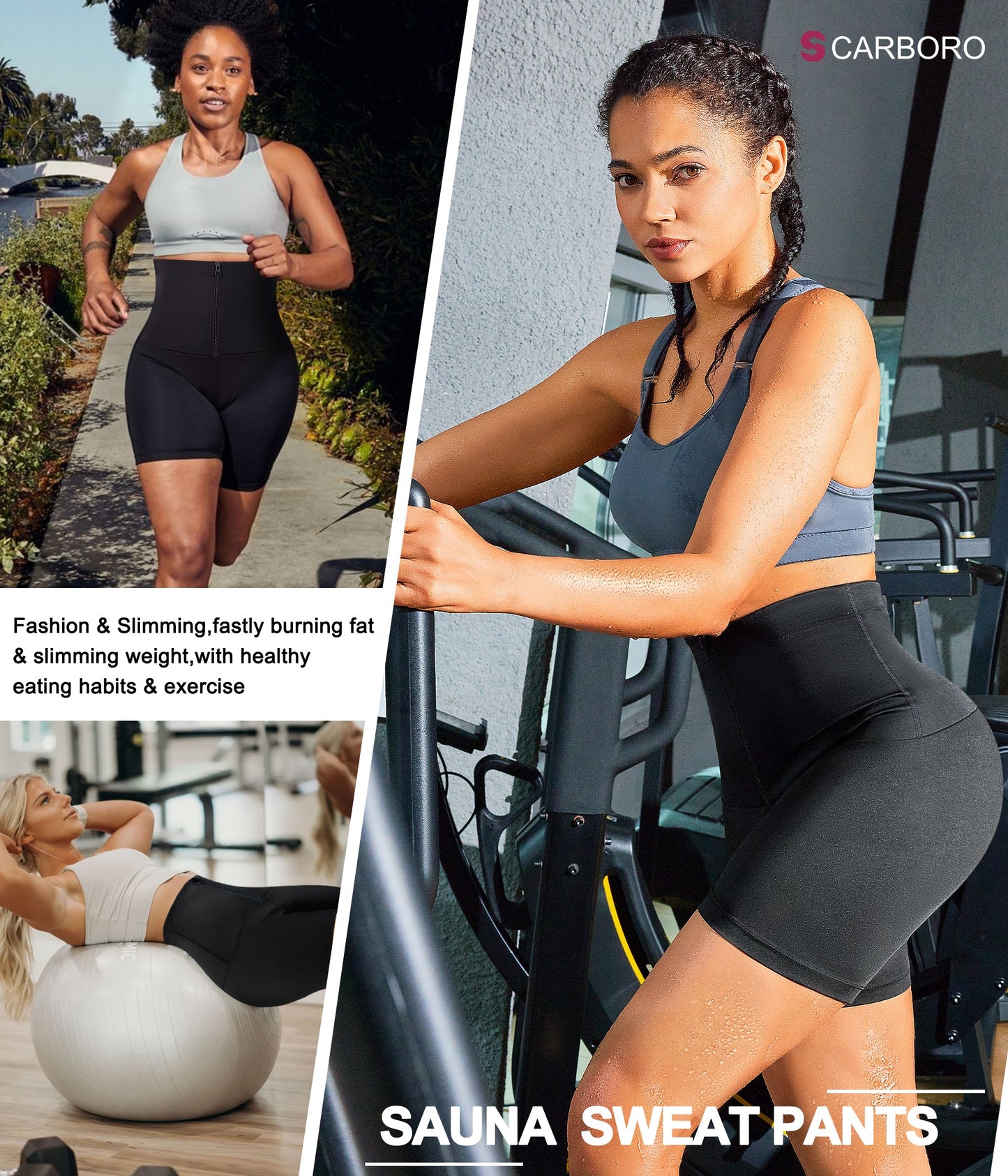 Sauna Sweat Shorts for Women Work Out High Waisted Thermo Waist Trainer Slimming Leggings Body Shaper Butt Lifter Pants
