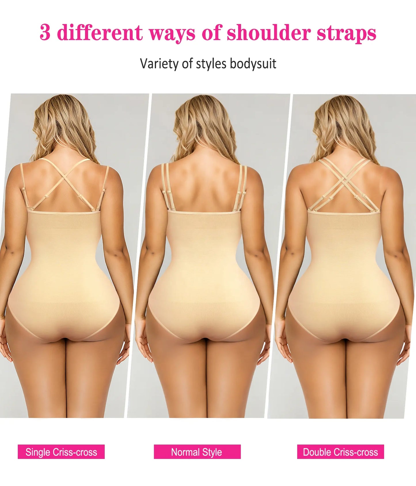 Seamless Tummy Control Square Neck Body Shaper for Women Butt Lifter Square Neck Body Shaper Sleeveless Thong Cami Leotard