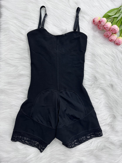 High Compression Control Tummy Adjustable Shaper Half-leg Short Girdle With Wide Straps Women's Fajas Colombianas Shapewear