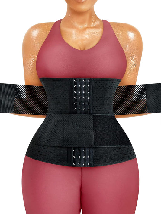 4 Hook and Eye Closure Girdle Shapewear Slimming Belt Belly Tummy Wrap for Women Underbust Latex Sport Waist Trainer