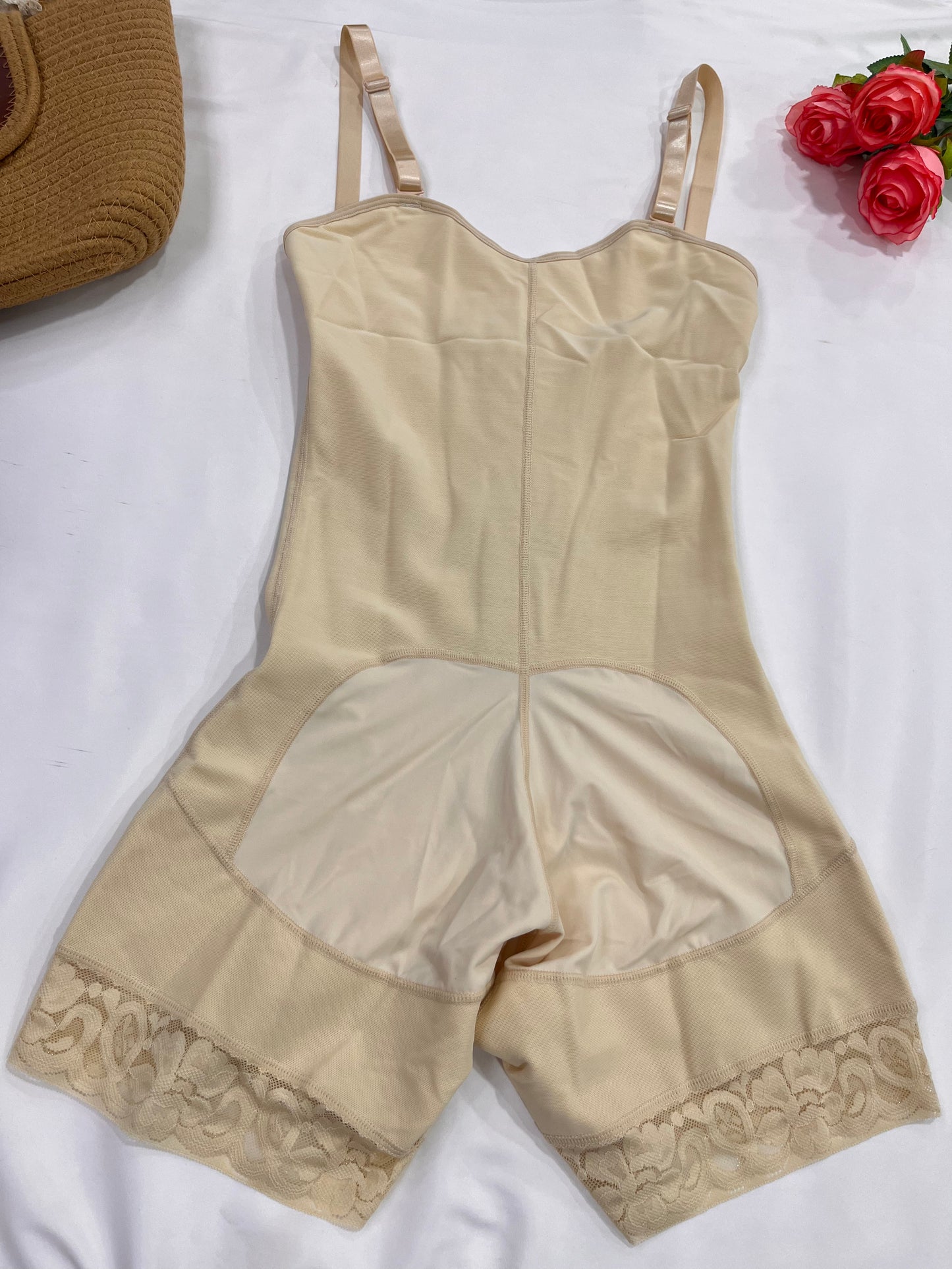 High Compression Control Tummy Adjustable Shaper Half-leg Short Girdle With Wide Straps Women's Fajas Colombianas Shapewear