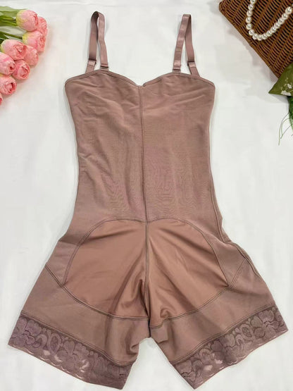 High Compression Control Tummy Adjustable Shaper Half-leg Short Girdle With Wide Straps Women's Fajas Colombianas Shapewear