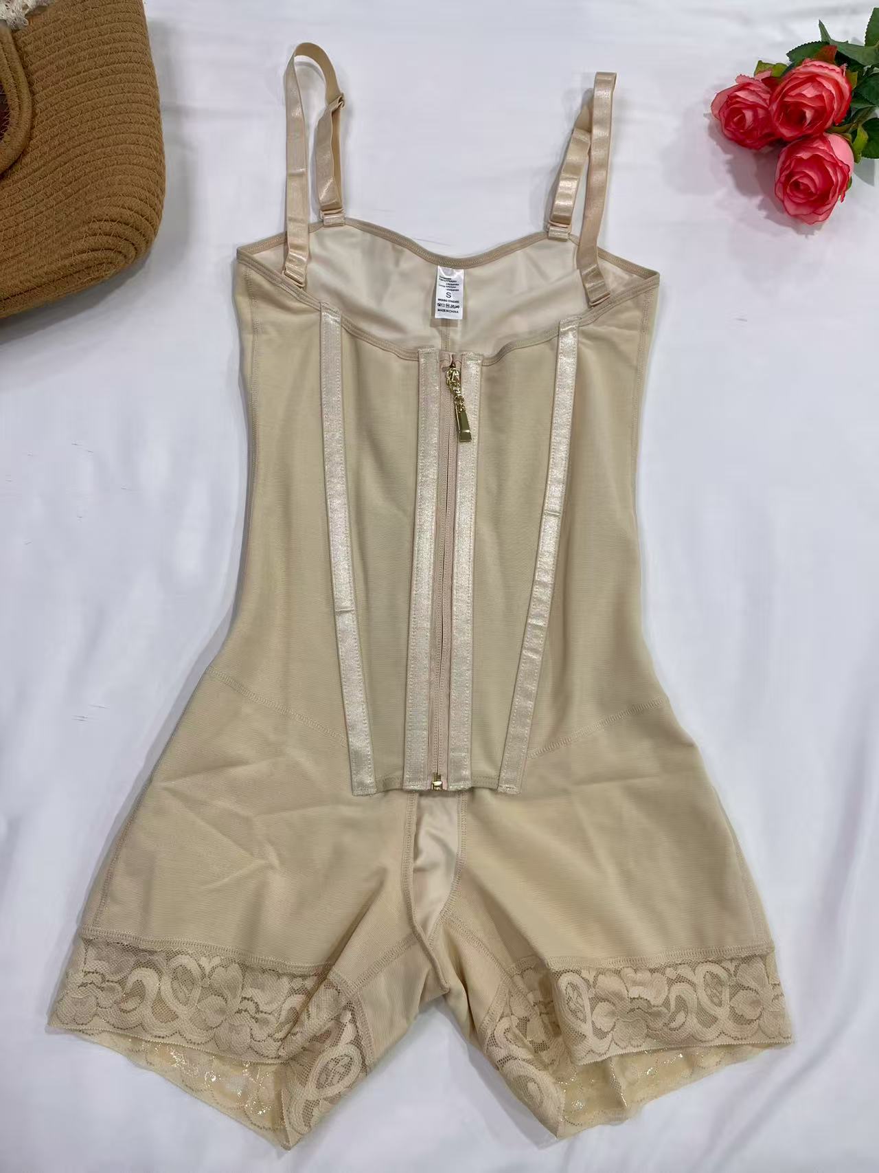 High Compression Control Tummy Adjustable Shaper Half-leg Short Girdle With Wide Straps Women's Fajas Colombianas Shapewear